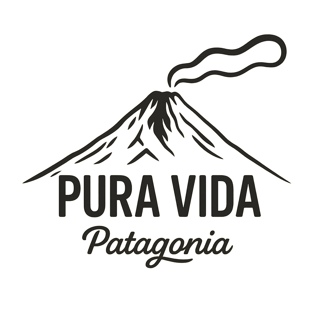 logo pura vida patagonia negro opaco
